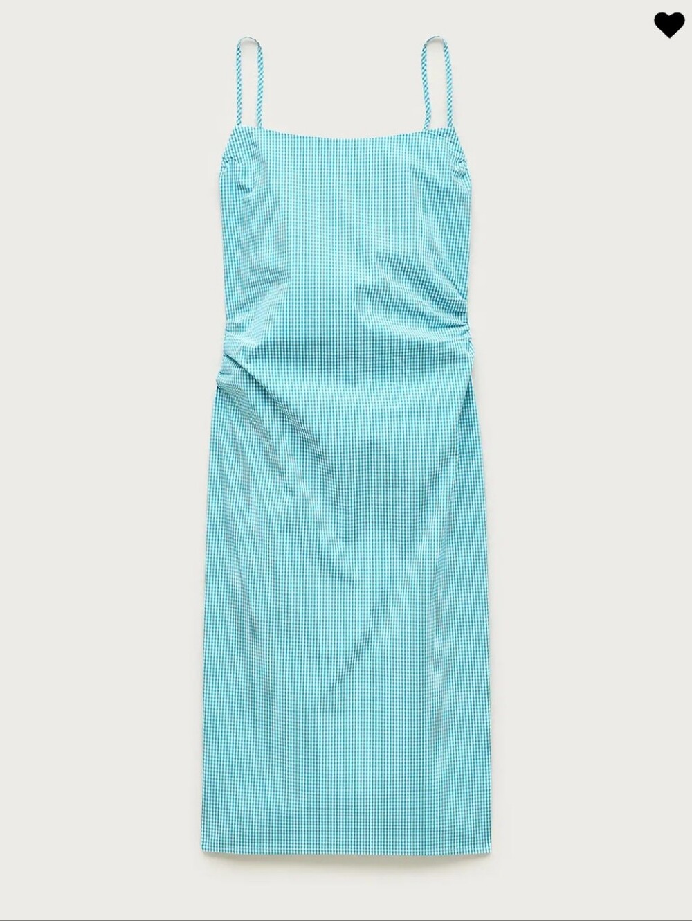 J.Crew Turquoise Gingham Stretch Cotton Poplin Slip Summer Dress NwT